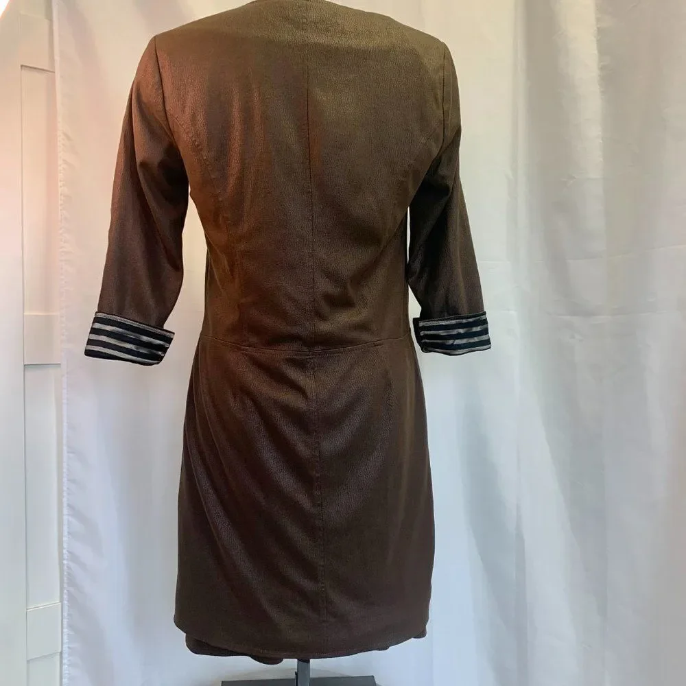 Rodika Zanian brown skirt jacket set sz 40